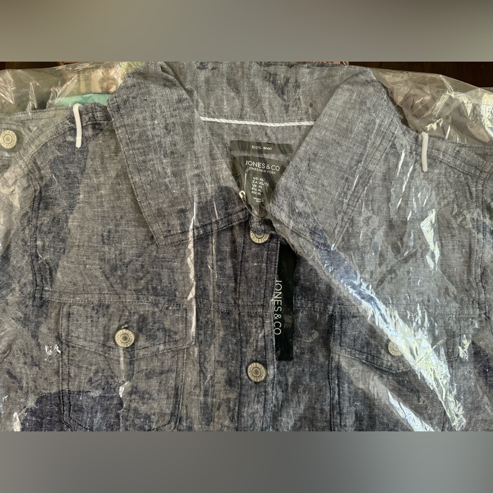 🎉LAST PIECE 🎉JONES &‎ CO Linen Jean Jacket (RESTOCKED) - Picture 5 of 7
